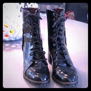 black lace up boots